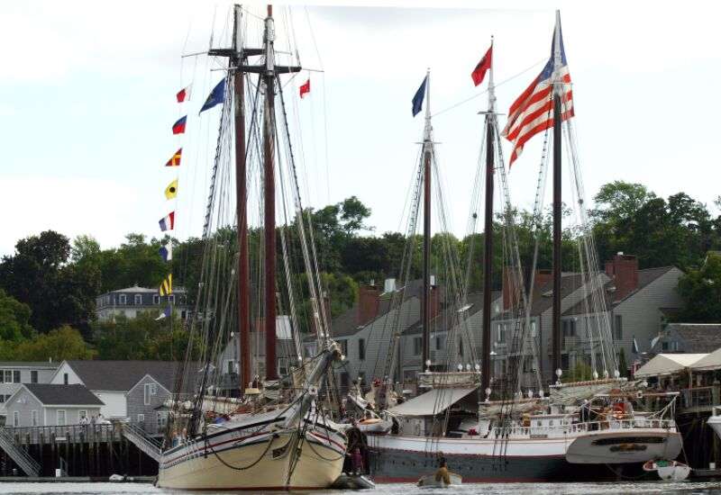 schooners in the water during the Camden Windjammer Festival