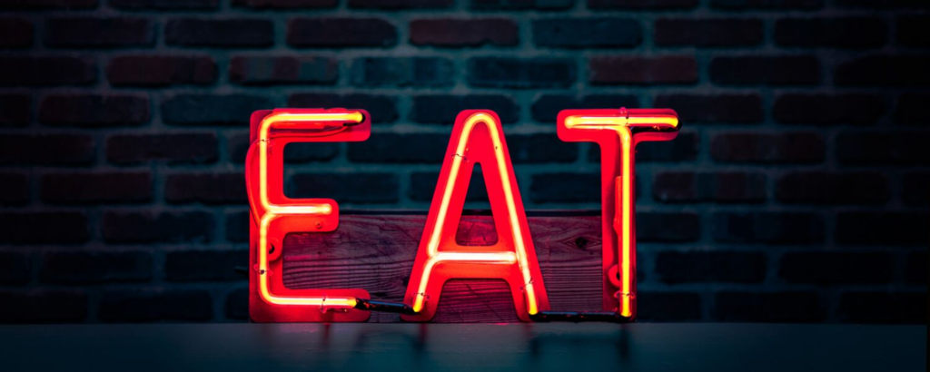 neon eat sign at restaurant