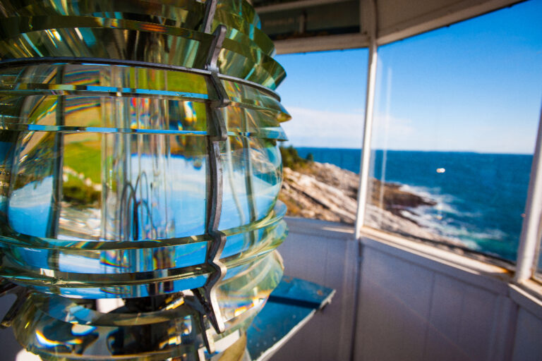 Fresnal lens in Maine lighthouse